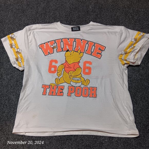 Vintage Disney Winnie‎ The Pooh T Shirt Women XS White Graphic Print T - Picture 1 of 7